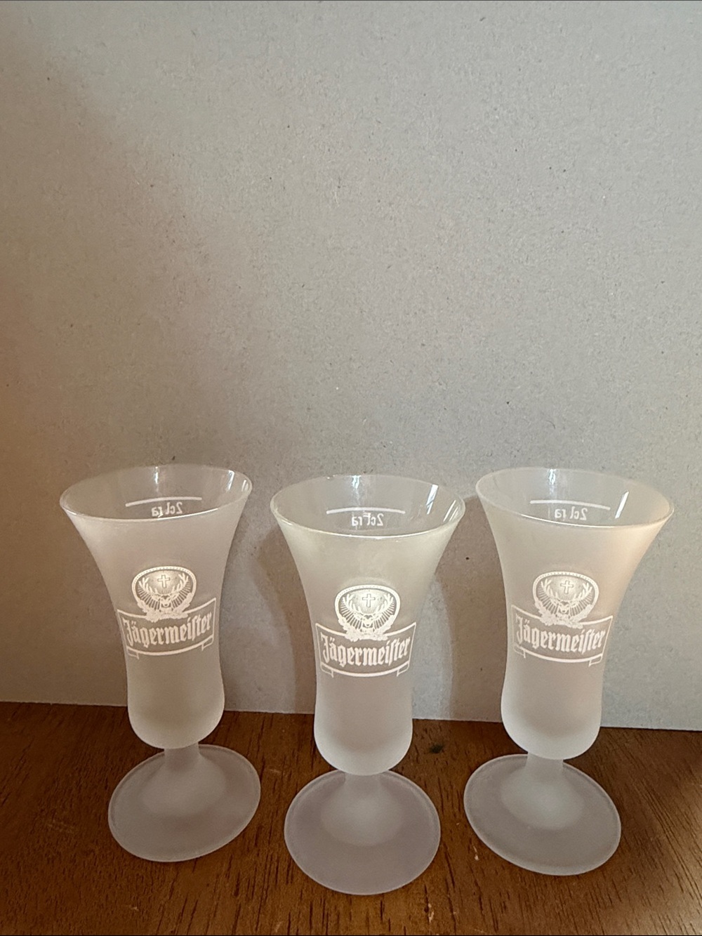 Jagermeister Frosted White Logo Shot Glasses Set of 3